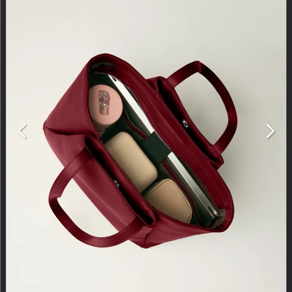 Apryl Women's Burgundy Tote Bag Large Capacity Business Work Laptop Handbag - Picture 9 of 12